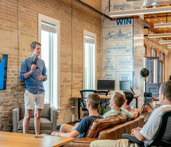 Leadership session in a modern office